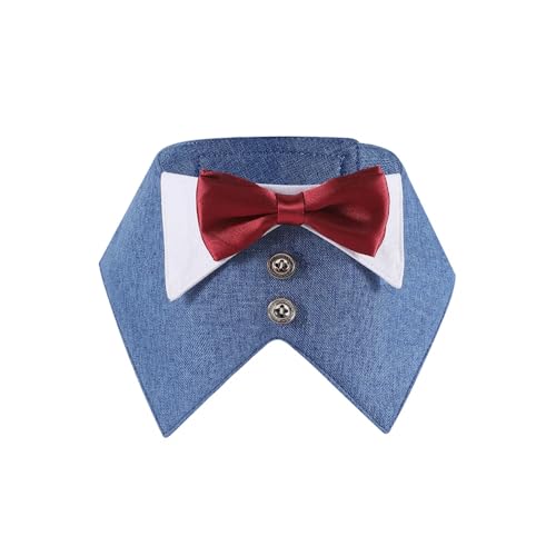 Hunde-Smoking-Bandana, Formelles Hundesmoking, Hochzeit Hundehalsband mit Roter Fliege für kleine, mittelgroße und große Hunde, Verlobung, Geburtstag, Abschlussfeier Hunde-Smoking-Bandana, Formelles Hundesmoking, Hochzeit Hundehalsband mit Roter Fliege für kleine, mittelgroße und große Hunde, Verlobung, Geburtstag, Abschlussfeier von DONGKER