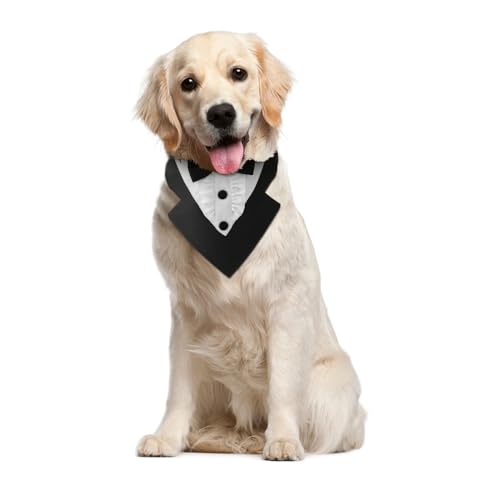 Hunde-Smoking-Bandana, Formelles Hundesmoking, Hochzeits Hundehalsband mit Verstellbarer Fliege für kleine, mittelgroße und große Hunde, Brautparty, Verlobung, Geburtstag Hunde-Smoking-Bandana, Formelles Hundesmoking, Hochzeits Hundehalsband mit Verstellbarer Fliege für kleine, mittelgroße und große Hunde, Brautparty, Verlobung, Geburtstag von DONGKER