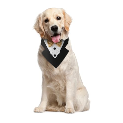 Hunde-Smoking-Bandana, Formelles Hundesmoking, Hochzeits Hundehalsband mit Verstellbarer Fliege für kleine, mittelgroße und große Hunde, Brautparty, Verlobung, Geburtstag Hunde-Smoking-Bandana, Formelles Hundesmoking, Hochzeits Hundehalsband mit Verstellbarer Fliege für kleine, mittelgroße und große Hunde, Brautparty, Verlobung, Geburtstag von DONGKER