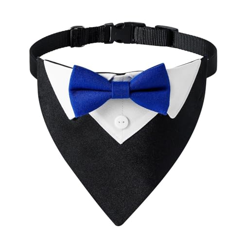 Hunde-Smoking-Fliege - Formelles Bandana Halsband, Verstellbares Smokinghalstuch Mit Fliege für Hunde und Katzen von DONGKER