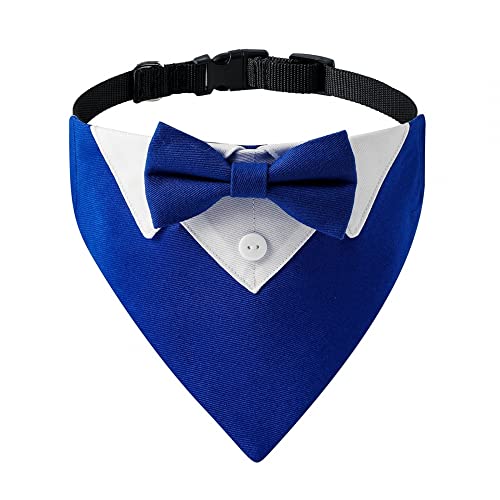 Hunde-Smoking-Fliege, formelles Hund Smoking Bandana Halsband, verstellbares Hunde Smokinghalstuch mit Fliege für Hunde und Katzen Hunde-Smoking-Fliege, formelles Hund Smoking Bandana Halsband, verstellbares Hunde Smokinghalstuch mit Fliege für Hunde und Katzen von DONGKER
