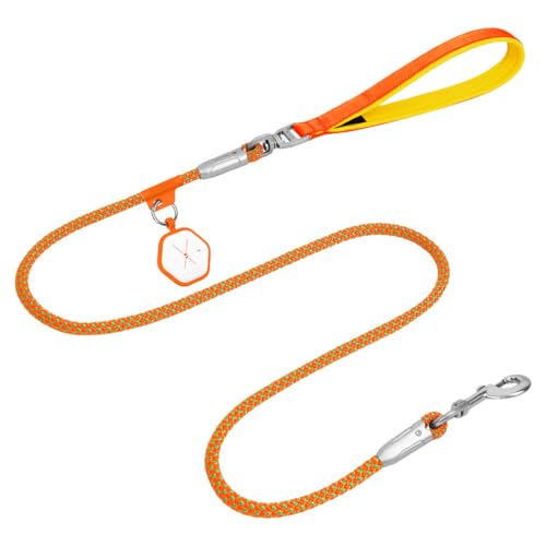 Hundeleine, 1,3/1,8 Meter Hunde Schleppleine mit Kotbeutelhalter, Trainingsleine Laufleine mit Bequemen Gepolsterter Griff für Welpen Kleine Mittlere Große Hunde von DONGKER
