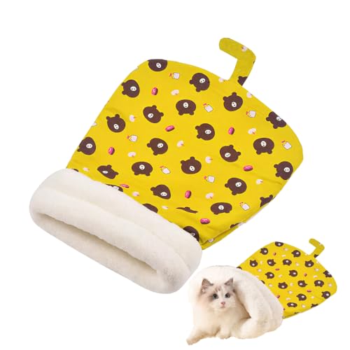 Katzenschlafsack, Weich Kuscheliges Katzenbett, Halbgeschlossenes Waschbar Katzendecke Kuschelhöhle für Katzen Welpe Kaninchen Kitty Und Kleine Hunde von DONGKER