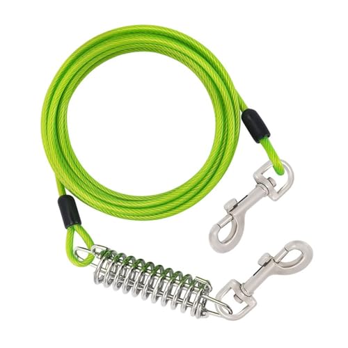 Tie-Out Leinen für Hunde, 3/6/9 m Hund Tie Out Cables, Hofleine Leinen Kettenleinen mit robuster Feder und drehbaren Metallhaken für kleine, mittelgroße und große Hunde von DONGKER