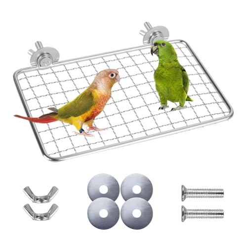 Vogelplattform, 1 Stuck Edelstahl Vogelsitzstangenplattform, 15cx10 cm/20x13 cm, Rechteckige Vogelsitzstangen Sitzbrett für Nymphensittiche, Conures, Wellensittiche, Sittiche, Unzertrennliche Vogelplattform, 1 Stuck Edelstahl Vogelsitzstangenplattform, 15cx10 cm/20x13 cm, Rechteckige Vogelsitzstangen Sitzbrett für Nymphensittiche, Conures, Wellensittiche, Sittiche, Unzertrennliche von DONGKER