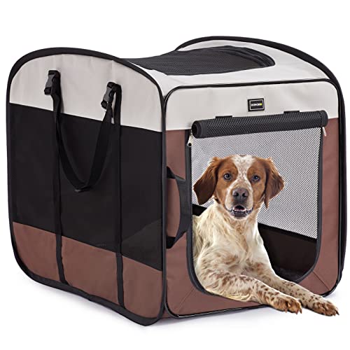 DONORO Tragbare Faltbare Hundebox für den Innen- und Außenbereich, weiche Seiten, 71,1 cm von DONORO