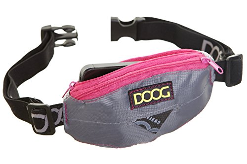 DOOG Hundelaufgürtel Neongrau mit pinkem Rand von DOOG