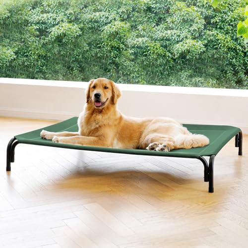Erhöhtes Hundebett, erhöhtes Outdoor-Hundebett für extra große Hunde, Installation erfordert kein Werkzeug, Rahmen mit waschbaren, kühlenden, atmungsaktiven Netz-Anti-Rutsch-Füßen, Haustierbett für Erhöhtes Hundebett, erhöhtes Outdoor-Hundebett für extra große Hunde, Installation erfordert kein Werkzeug, Rahmen mit waschbaren, kühlenden, atmungsaktiven Netz-Anti-Rutsch-Füßen, Haustierbett für von DOPEDIO