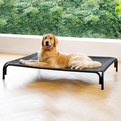 Erhöhtes Hundebett, erhöhtes Outdoor-Hundebett für große Hunde, Installation erfordert kein Werkzeug, Rahmen mit waschbaren, kühlenden, atmungsaktiven Netz-Anti-Rutsch-Füßen, Haustierbett für den Erhöhtes Hundebett, erhöhtes Outdoor-Hundebett für große Hunde, Installation erfordert kein Werkzeug, Rahmen mit waschbaren, kühlenden, atmungsaktiven Netz-Anti-Rutsch-Füßen, Haustierbett für den von DOPEDIO