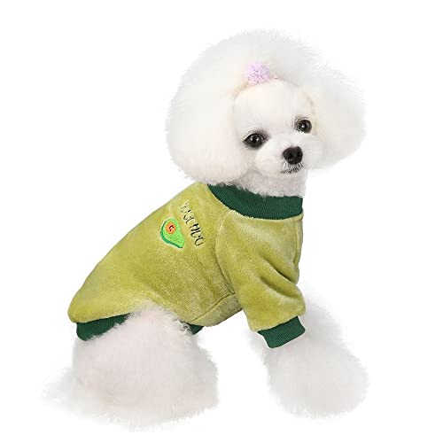 Hundekleidung für Welpen, Winter, warm, Flanell, Samt, Haustiere, Katzen, niedliches Obst, Fleece, Teddy, Bichon, Zwergspitz, kleiner Hund, ideales Geschenk für Haustier zu Weihnachten (klein, von DOPI