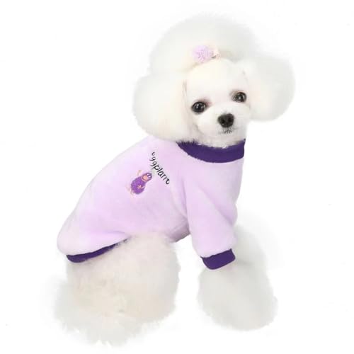 Hundekleidung für Welpen, Winter, warm, Flanell, Samt, Haustiere, Katzen, niedliches Obst, Fleece, Teddy, Bichon, Zwergspitz, kleiner Hund, ideales Geschenk für Haustiere zu Weihnachten (Medium, von DOPI