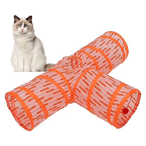 3-Wege-Katzentunnel Für Katzen Im Innenbereich, Zusammenklappbarer Memory-Stahlrahmen, Kätzchen-Tunnelröhre, Interaktives Spielzeug von DOPORA