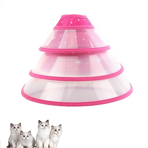 3Er-Pack Hundekegel Für Kleine Hunde, Verstellbare Haustierkegel, Leichte Elizabeth-Halsbänder Zur Wiederherstellung Für Katzen, Welpen Und Miniaturhunde,Rosa,XL von DOPORA