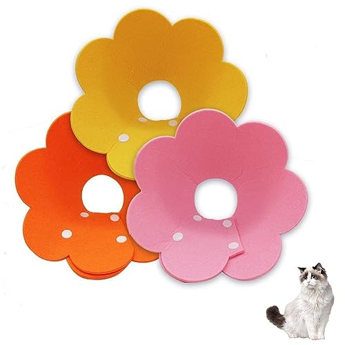 3PCS Haustier-Schutzhalsband, Niedliches Haustier-Schutzhalsband, Anti-Biss-Blumenform-Schutzhülle Für Hunde Und Katzen,L von DOPORA