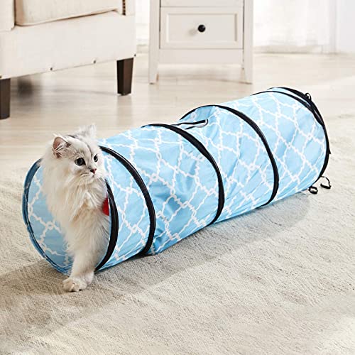 Cat Tunnels Tube Katzenspielzeug, Cat Tunnel Bed Pop-Up Collapsible Pet Tube Interaktives Spielspielzeug Mit Ball, Cat Tunnels Für Indoor-Katzen,M von DOPORA