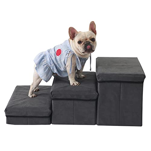 Hundetreppe Für Hohe Betten, Kleiner Hunde-Haustier-Stufenhocker Zum Aufsteigen Auf Das Bett, Katzentreppenleiter, Aufbewahrung Von Welpenspielzeug, Faltbare Hunderampe Für Couch, Auto,A Hundetreppe Für Hohe Betten, Kleiner Hunde-Haustier-Stufenhocker Zum Aufsteigen Auf Das Bett, Katzentreppenleiter, Aufbewahrung Von Welpenspielzeug, Faltbare Hunderampe Für Couch, Auto,A von DOPORA