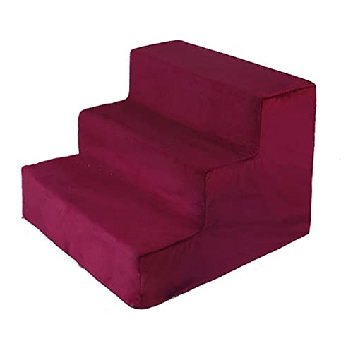 Hundetreppe für kleine Hunde, 3/4-stufige Hundetreppe für hohe Betten und Couch, faltbare Haustiertreppe für kleine Hunde und Katzen, Rot, M Hundetreppe für kleine Hunde, 3/4-stufige Hundetreppe für hohe Betten und Couch, faltbare Haustiertreppe für kleine Hunde und Katzen, Rot, M von DOPORA
