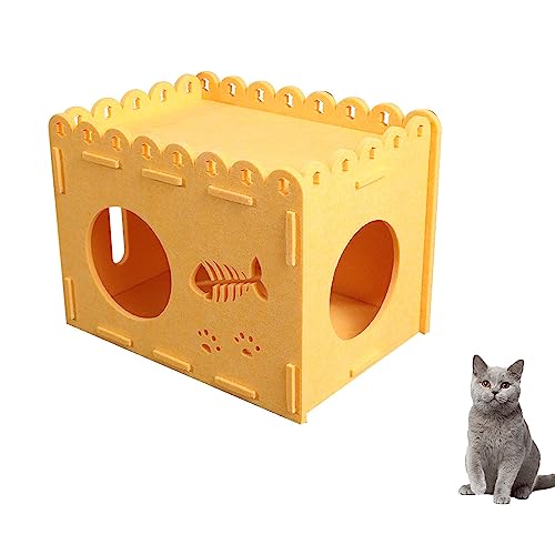 Katzenbett Für Katzen Im Innenbereich, Würfelhaus, Überdachte Katzenhöhlenbetten, Niedliche, Moderne Katzenwohnung, Faltbares Katzenversteck Zum Schlafen, Spielen Und Klettern Für Haustiere,Gelb Katzenbett Für Katzen Im Innenbereich, Würfelhaus, Überdachte Katzenhöhlenbetten, Niedliche, Moderne Katzenwohnung, Faltbares Katzenversteck Zum Schlafen, Spielen Und Klettern Für Haustiere,Gelb von DOPORA