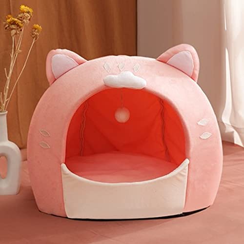Katzenbetten Für Hauskatzen – Niedliche Katzenbetthöhle Mit Hängendem Spielzeug, Beruhigende, Gemütliche, Weiche Katzenhütte, Kleine Katzenhäuser Mit Abnehmbarem, Waschbarem Polster,Rosa,S Katzenbetten Für Hauskatzen – Niedliche Katzenbetthöhle Mit Hängendem Spielzeug, Beruhigende, Gemütliche, Weiche Katzenhütte, Kleine Katzenhäuser Mit Abnehmbarem, Waschbarem Polster,Rosa,S von DOPORA