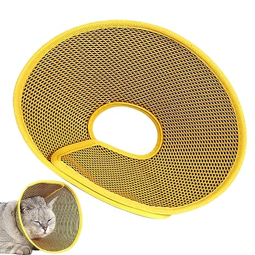Katzenkegelhalsband, Verstellbares Elisabethanisches Halsband Zum Stoppen des Leckens Für Hunde, Weicher Hundekegel Für Hunde, Bequemes Haustier-Erholungshalsband Für Kleine Hunde Und Katzen,Gelb,S von DOPORA