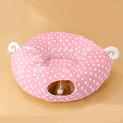 Katzentunnel, Katzenbett Für Drinnen, Haustierhöhlenbett Mit 1 Hängenden Kratzbällen, Zusammenklappbarer Runder Katzentunnel, Katzentunnelbett,Rosa Katzentunnel, Katzenbett Für Drinnen, Haustierhöhlenbett Mit 1 Hängenden Kratzbällen, Zusammenklappbarer Runder Katzentunnel, Katzentunnelbett,Rosa von DOPORA