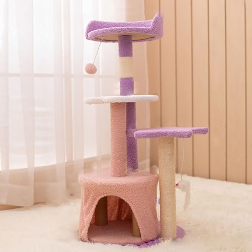 Kratzbaum Für Wohnungskatzen, Katzenturm Mit Kratzbaum, Niedliche Möbel Für Moderne Kätzchen, Mehrstufige Plüschsitzstangen Und Interaktiver Baumelnder Ball Zum Spielen Kleiner Haustiere,A,M Kratzbaum Für Wohnungskatzen, Katzenturm Mit Kratzbaum, Niedliche Möbel Für Moderne Kätzchen, Mehrstufige Plüschsitzstangen Und Interaktiver Baumelnder Ball Zum Spielen Kleiner Haustiere,A,M von DOPORA