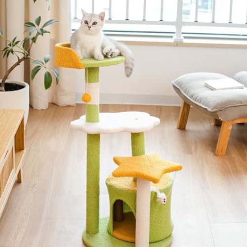 Kratzbaum Für Wohnungskatzen, Katzenturm Mit Kratzbaum, Niedliche Möbel Für Moderne Kätzchen, Mehrstufige Plüschsitzstangen Und Interaktiver Baumelnder Ball Zum Spielen Kleiner Haustiere,B,M Kratzbaum Für Wohnungskatzen, Katzenturm Mit Kratzbaum, Niedliche Möbel Für Moderne Kätzchen, Mehrstufige Plüschsitzstangen Und Interaktiver Baumelnder Ball Zum Spielen Kleiner Haustiere,B,M von DOPORA