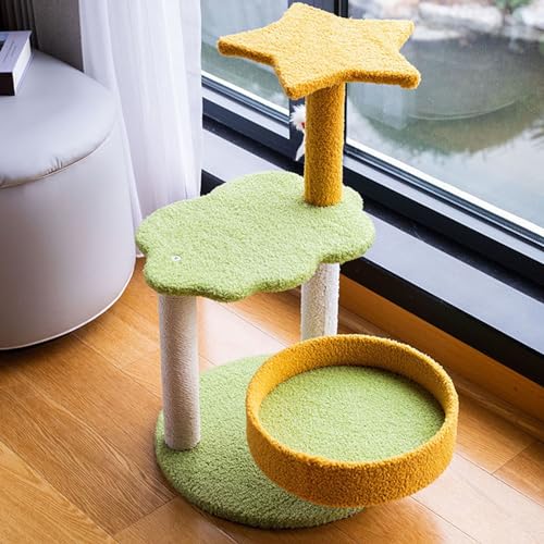 Kratzbaum Für Wohnungskatzen, Katzenturm Mit Kratzbaum, Niedliche Möbel Für Moderne Kätzchen, Mehrstufige Plüschsitzstangen Und Interaktiver Baumelnder Ball Zum Spielen Kleiner Haustiere,B,S Kratzbaum Für Wohnungskatzen, Katzenturm Mit Kratzbaum, Niedliche Möbel Für Moderne Kätzchen, Mehrstufige Plüschsitzstangen Und Interaktiver Baumelnder Ball Zum Spielen Kleiner Haustiere,B,S von DOPORA