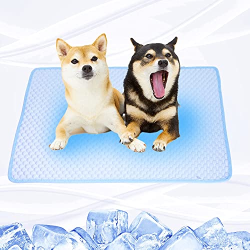 Kühlmatte für Hunde, waschbar, Eisseide, faltbar, kühlendes Hundebett, Haustier-Kühlmatte für Hunde, Katzen, Sommer-Kühlkissen, Blau, Größe XL Kühlmatte für Hunde, waschbar, Eisseide, faltbar, kühlendes Hundebett, Haustier-Kühlmatte für Hunde, Katzen, Sommer-Kühlkissen, Blau, Größe XL von DOPORA