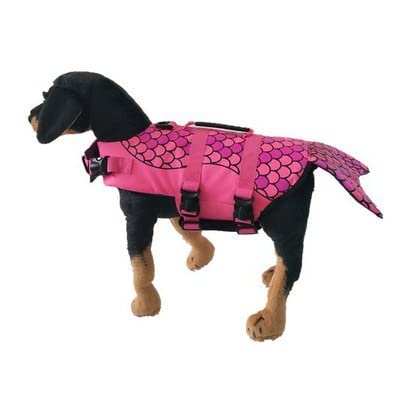 Regenmäntel Für Hunde, Hunde-Schwimmweste, Weste, Schoner, Sicherheits-Badeanzug, Preserver Mit Verstellbarem Gürtel,C,M von DOPORA