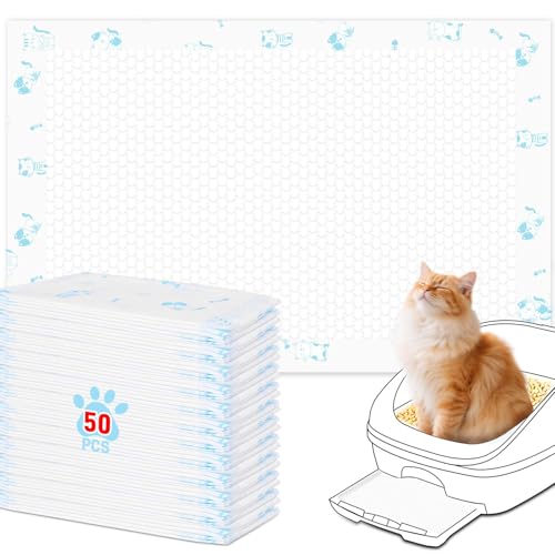 Katzenpads, Nachfüllpackungen, 42,9 x 29 cm, 50 Stück, super saugfähige Urinierpads mit Geruchskontrolle, kompatibel mit Tidy Cats Breeze System von DOQVTIZAY