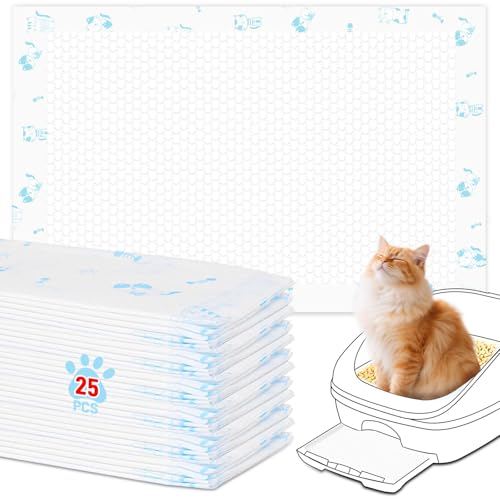Katzenunterlagen, Nachfüllpackungen, 42,9 x 29 cm, super saugfähig, mit Geruchskontrolle, kompatibel mit Tidy Cats Breeze System, 25 Stück von DOQVTIZAY
