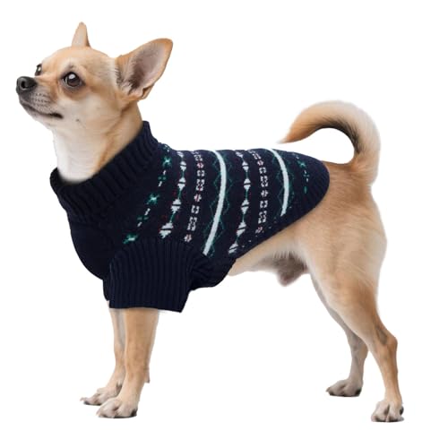 Dora Bridal Pullover für kleine Hunde, warmer gestrickter Welpen-Rollkragen für den Winter und Weihnachten, Hundekleidung für Chihuahua, Französische Bulldogge, Yorkie (XS, Marineblau Dora Bridal Pullover für kleine Hunde, warmer gestrickter Welpen-Rollkragen für den Winter und Weihnachten, Hundekleidung für Chihuahua, Französische Bulldogge, Yorkie (XS, Marineblau von DORA BRIDAL