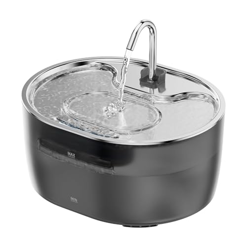 Automatisch zirkulierende Katzen Trinkbrunnen Hohe Kapazität Edelstahl Haustier Wasserspender Haustier Trinkversorgung Automatischer Katzen Hund Wasserspender von DOSERTY