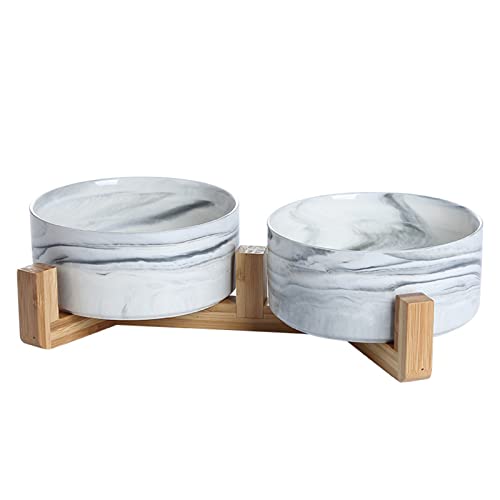 CeramicDog Schüssel mit Ständer Dessertschale Keramik Salatschale Obstschale mit Ständer Keramik Katzennapf mit Ständer Catfeeder Obstschale mit Ständer von DOSERTY