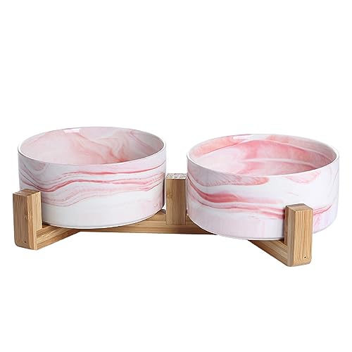 CeramicDog Schüssel mit Ständer Dessertschale Keramik Salatschale Obstschale mit Ständer Keramik Katzennapf mit Ständer Catfeeder Obstschale mit Ständer von DOSERTY