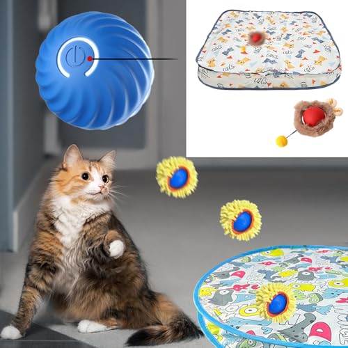 DOSERTY Schnell rollendes Spielzeug und bewegungsaktiviertes Katzenspielzeug, Spielmatte, wiederaufladbare Interaktionsspielmatte, Katzen jagen DOSERTY Schnell rollendes Spielzeug und bewegungsaktiviertes Katzenspielzeug, Spielmatte, wiederaufladbare Interaktionsspielmatte, Katzen jagen von DOSERTY
