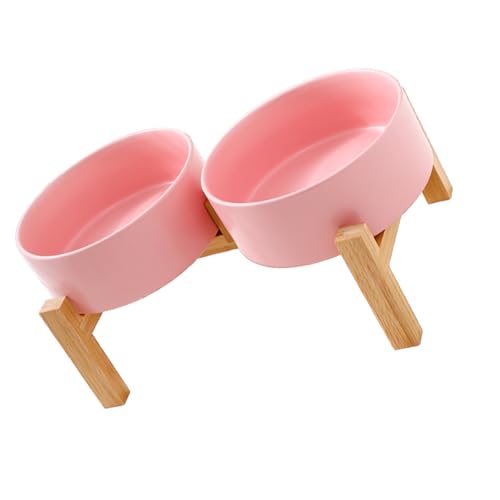 Erhöhtes Keramik-Hundenapf-Set mit stabilem Holzständer, rutschfestes Design, Doppelnapf, Wasser-Futterstation für Haustiere Erhöhtes Keramik-Hundenapf-Set mit stabilem Holzständer, rutschfestes Design, Doppelnapf, Wasser-Futterstation für Haustiere von DOSERTY