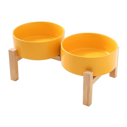 Erhöhtes Keramik-Hundenapf-Set mit stabilem Holzständer, rutschfestes Design, Doppelnapf, Wasser-Futterstation für Haustiere Erhöhtes Keramik-Hundenapf-Set mit stabilem Holzständer, rutschfestes Design, Doppelnapf, Wasser-Futterstation für Haustiere von DOSERTY