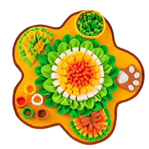 Hundematte in leuchtenden Farben, für langsame Fütterung, Blumenform, Schnüffelunterlage für Geduld und Intelligenz, Interaktion, Leckerli-Find-Aktivität Hundematte in leuchtenden Farben, für langsame Fütterung, Blumenform, Schnüffelunterlage für Geduld und Intelligenz, Interaktion, Leckerli-Find-Aktivität von DOSERTY