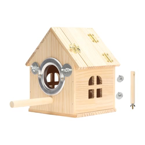 Vogelhaus aus doppelt perforiertem Holz, für Wellensittiche und Wellensittiche Vogelhaus aus doppelt perforiertem Holz, für Wellensittiche und Wellensittiche von DOSERTY