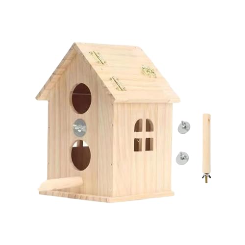 Vogelhaus aus doppelt perforiertem Holz, für Wellensittiche und Wellensittiche Vogelhaus aus doppelt perforiertem Holz, für Wellensittiche und Wellensittiche von DOSERTY