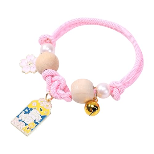 Weiches Nylon-Katzenhalsband, verstellbar, mit Glöckchen und Holzperlen, Antifloh-Halsband für drinnen und draußen Weiches Nylon-Katzenhalsband, verstellbar, mit Glöckchen und Holzperlen, Antifloh-Halsband für drinnen und draußen von DOSERTY