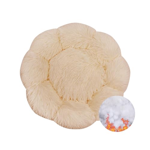 DOTBUY-SHOP Blumenform Hundebet Katzenbett, Hundekissen Grosse Hunde Kissen, Plüsch-Hundekorb Hundebett Waschbar, für Welpe, Katzen, Kätzchen, Haustiere (100cm,Aprikose) von DOTBUY-SHOP