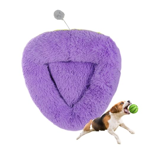 DOTBUY-SHOP Dreieck Hundebet Katzenbett, Hundekissen Grosse Hunde Kissen, Plüsch-Hundekorb Hundebett Waschbar, für Welpe, Katzen, Kätzchen, Haustiere (70X70cm,Violett) von DOTBUY-SHOP