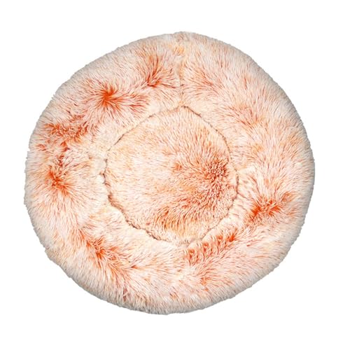 DOTBUY-SHOP Farbverlauf Farben Hundebet Rundes Katzenbett, Hundekissen Grosse Hunde Kissen, Plüsch-Hundekorb Hundebett Waschbar, für Welpe, Katzen, Kätzchen, Haustiere (100CM,Orange) von DOTBUY-SHOP