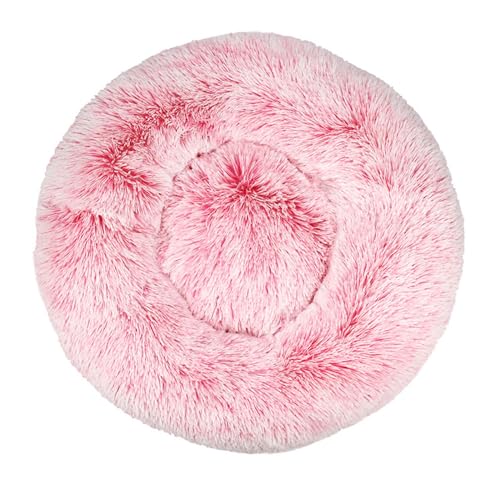 DOTBUY-SHOP Farbverlauf Farben Hundebet Rundes Katzenbett, Hundekissen Grosse Hunde Kissen, Plüsch-Hundekorb Hundebett Waschbar, für Welpe, Katzen, Kätzchen, Haustiere (120CM,Rosa) von DOTBUY-SHOP