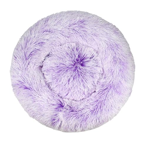 DOTBUY-SHOP Farbverlauf Farben Hundebet Rundes Katzenbett, Hundekissen Grosse Hunde Kissen, Plüsch-Hundekorb Hundebett Waschbar, für Welpe, Katzen, Kätzchen, Haustiere (80CM,Lila) von DOTBUY-SHOP