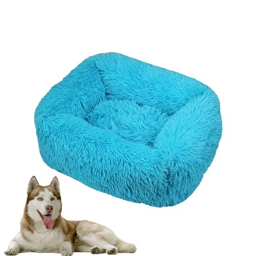 DOTBUY-SHOP Hundebet Rechtwinklig Katzenbett, Hundekissen Grosse Hunde Donut Kissen Herbst und Winter, Waschbar Plüsch-Hundekorb Hundebett, für Mittel Hunde Katzen (M,Türkisblau) von DOTBUY-SHOP