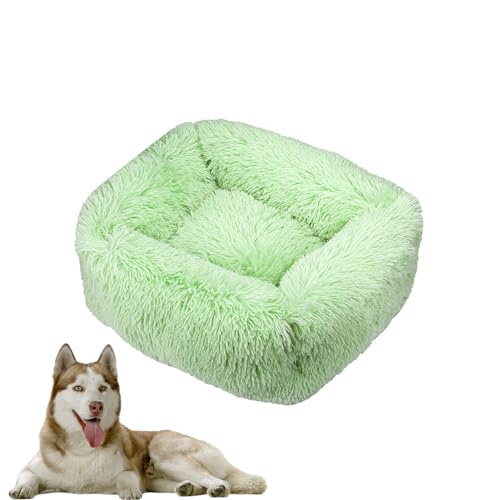 DOTBUY-SHOP Hundebet Rechtwinklig Katzenbett, Hundekissen Grosse Hunde Donut Kissen Herbst und Winter, Waschbar Plüsch-Hundekorb Hundebett, für Mittel Hunde Katzen (XL,Grün) von DOTBUY-SHOP